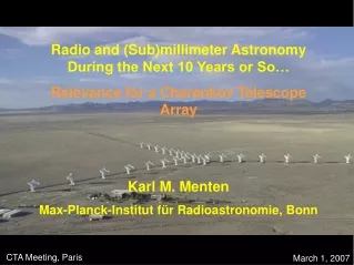 Radio and (Sub)millimeter Astronomy During the Next 10 Years or So…