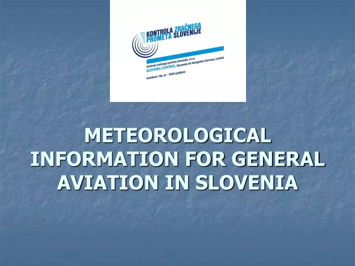 meteorological information for general aviation in slovenia