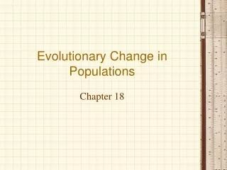 Evolutionary Change in Populations