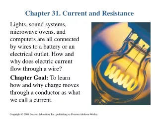 Chapter 31. Current and Resistance