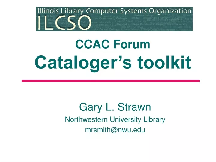 ccac forum cataloger s toolkit