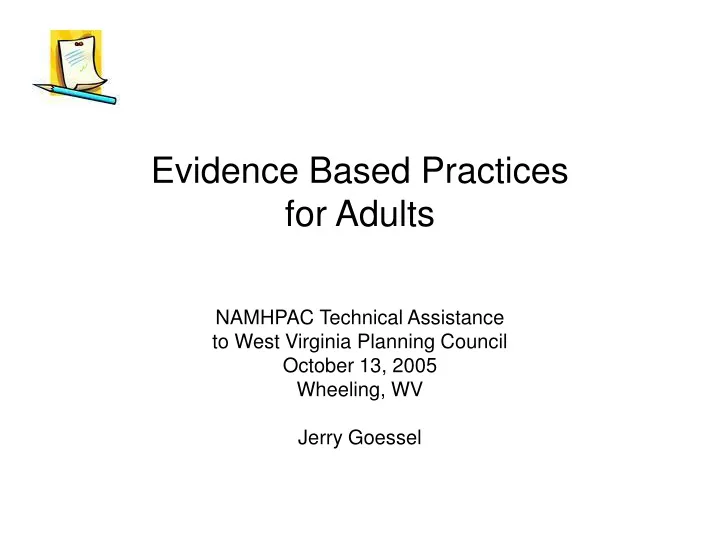 evidence based practices for adults