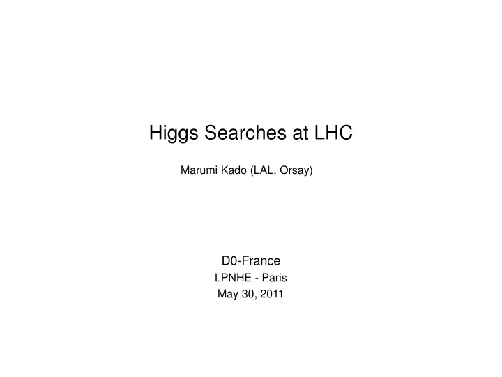 higgs searches at lhc