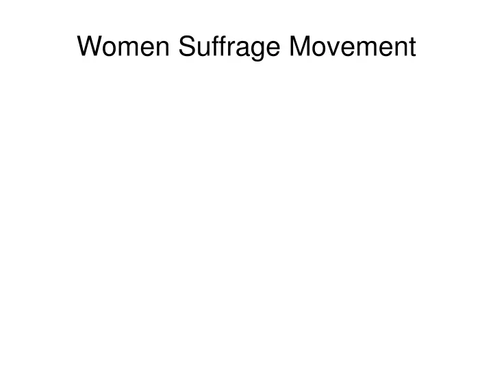 women suffrage movement