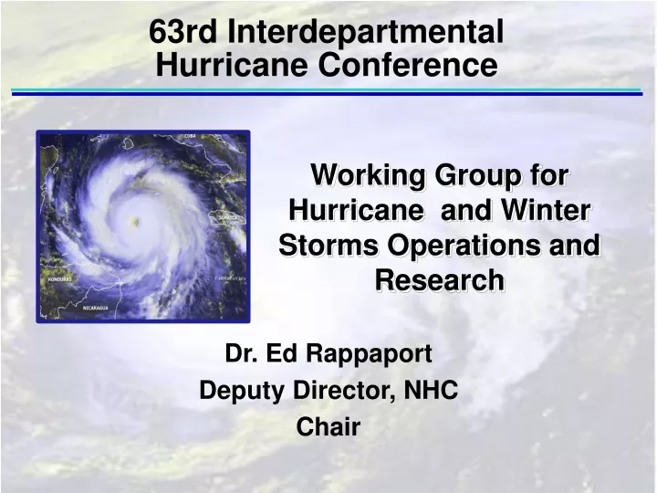 63rd interdepartmental hurricane conference