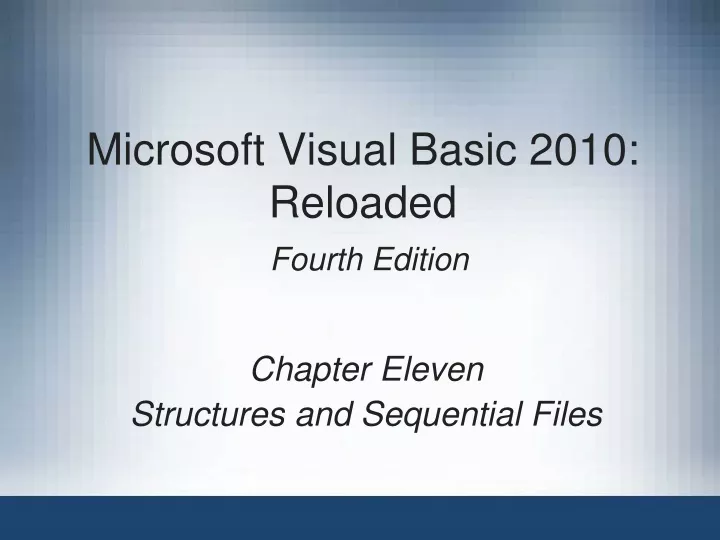 microsoft visual basic 2010 reloaded fourth edition