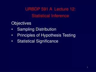 URBDP 591 A  Lecture 12: Statistical Inference