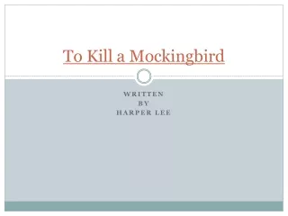 To Kill a Mockingbird