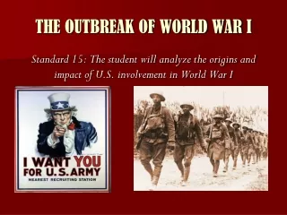THE OUTBREAK OF WORLD WAR  I