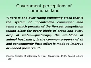 Government perceptions of communal land