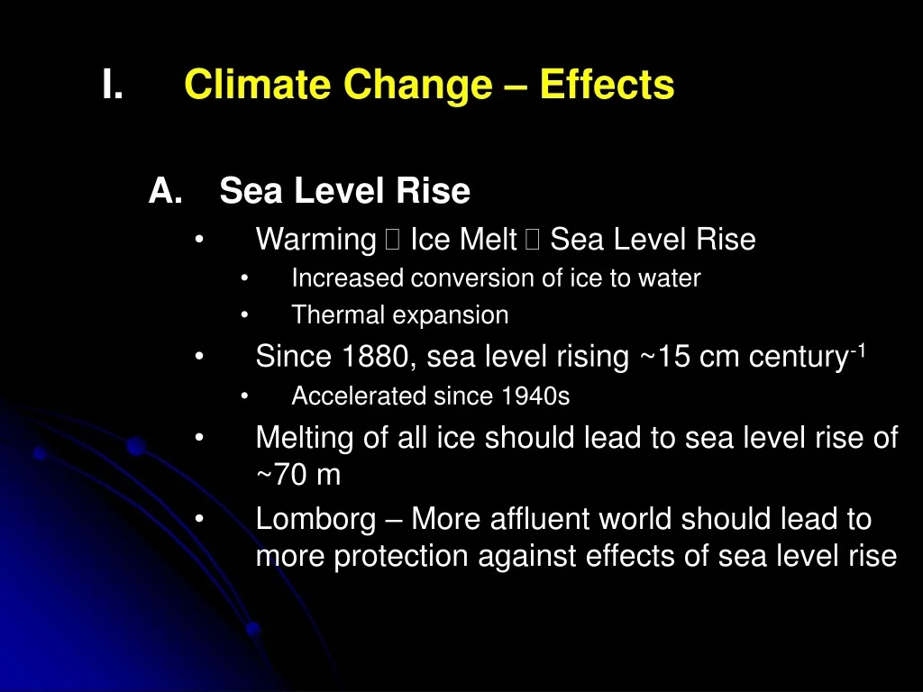 PPT - The Impact of Climate Change Effects on Sea Levels, Extreme ...