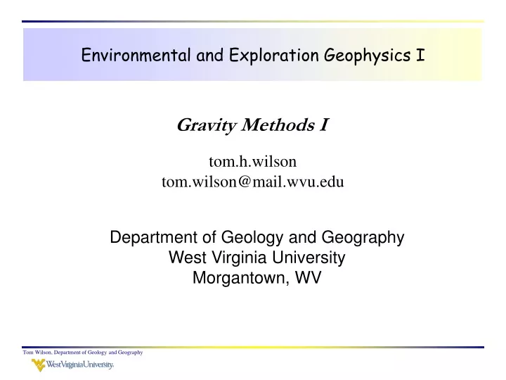 environmental and exploration geophysics i