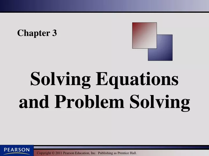 solving equations and problem solving