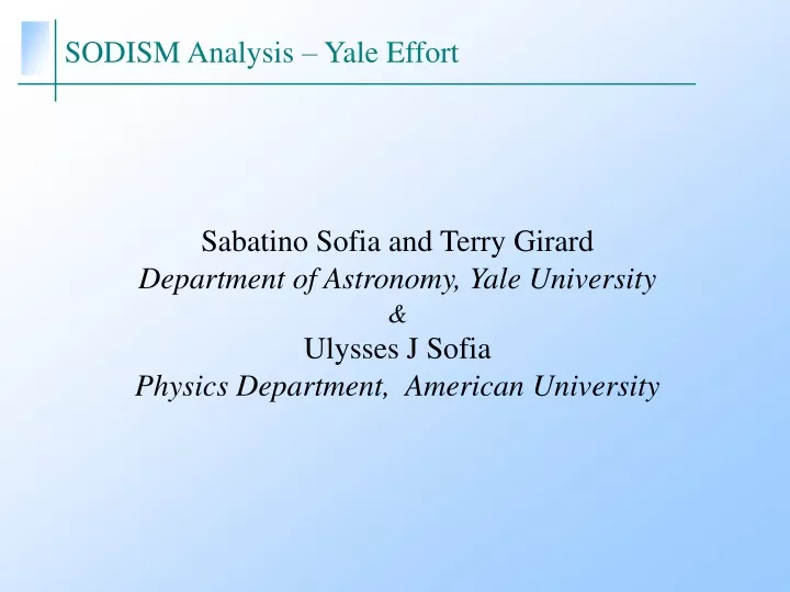 sodism analysis yale effort