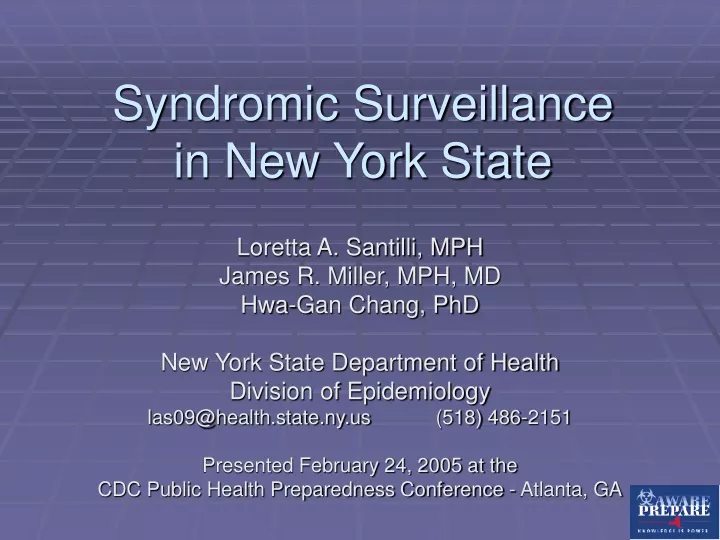 syndromic surveillance in new york state