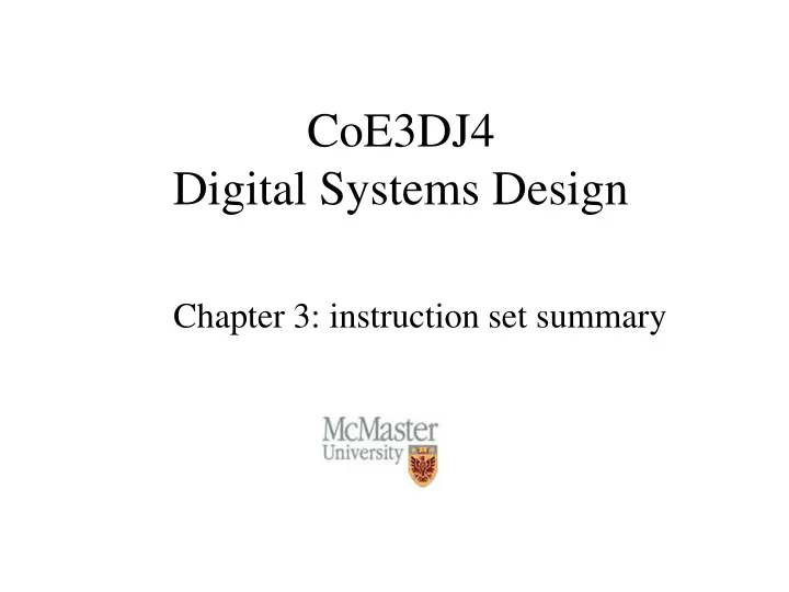 coe3dj4 digital systems design