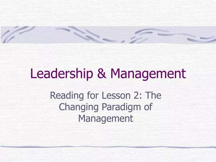 leadership management