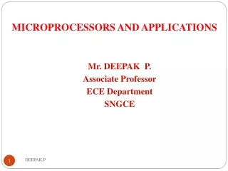 MICROPROCESSORS AND APPLICATIONS