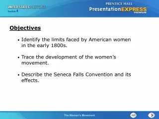 Identify the limits faced by American women in the early 1800s.
