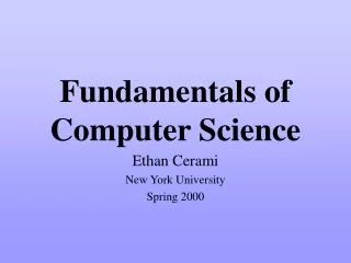 Fundamentals of  Computer Science
