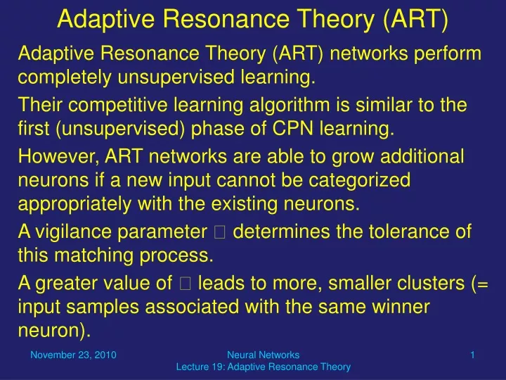 adaptive resonance theory art