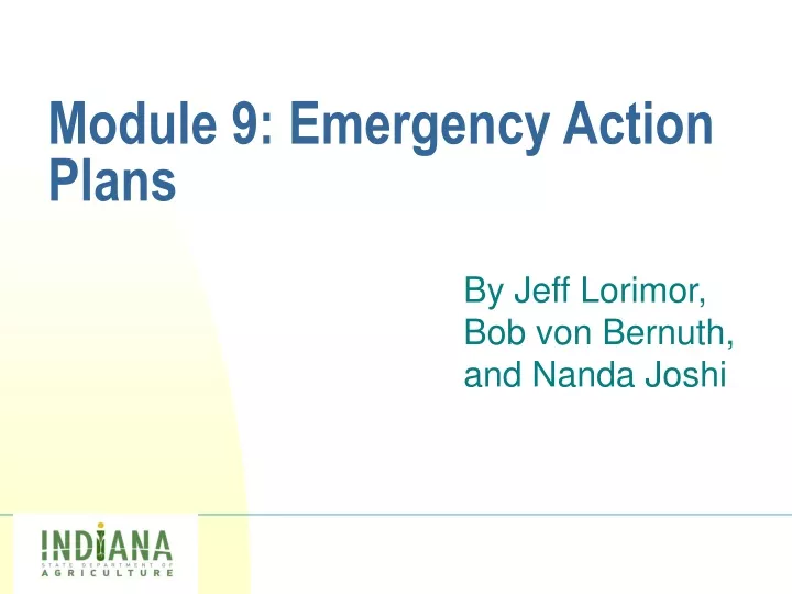 module 9 emergency action plans