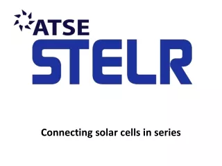 Connecting solar cells in series