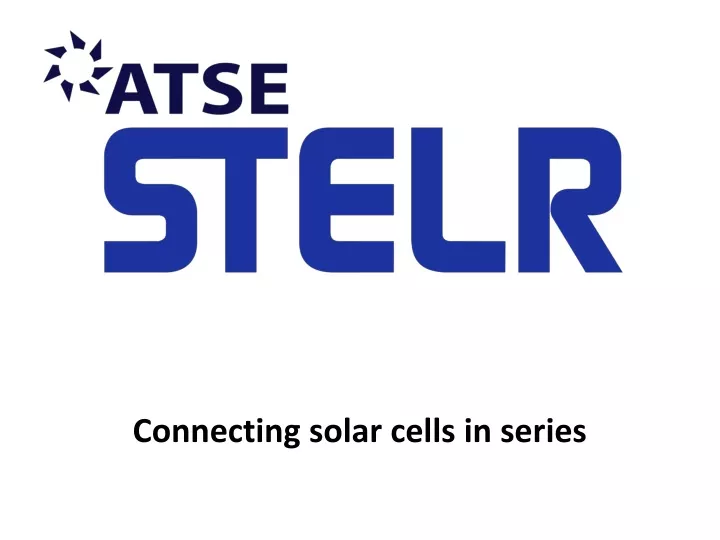 connecting solar cells in series