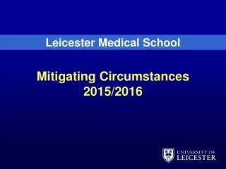 Mitigating Circumstances 2015/2016
