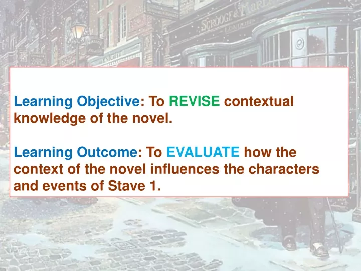 learning objective to revise contextual knowledge