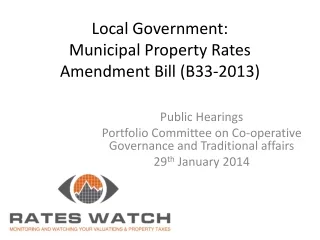 Local  Government: Municipal Property Rates  Amendment  Bill (B33-2013)