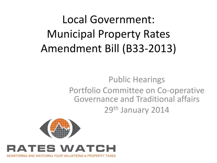 local government municipal property rates amendment bill b33 2013