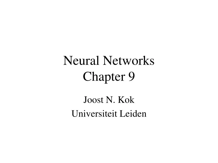 neural networks chapter 9