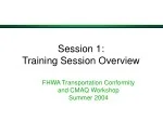 FHWA Transportation Conformity and CMAQ Workshop - slide 1