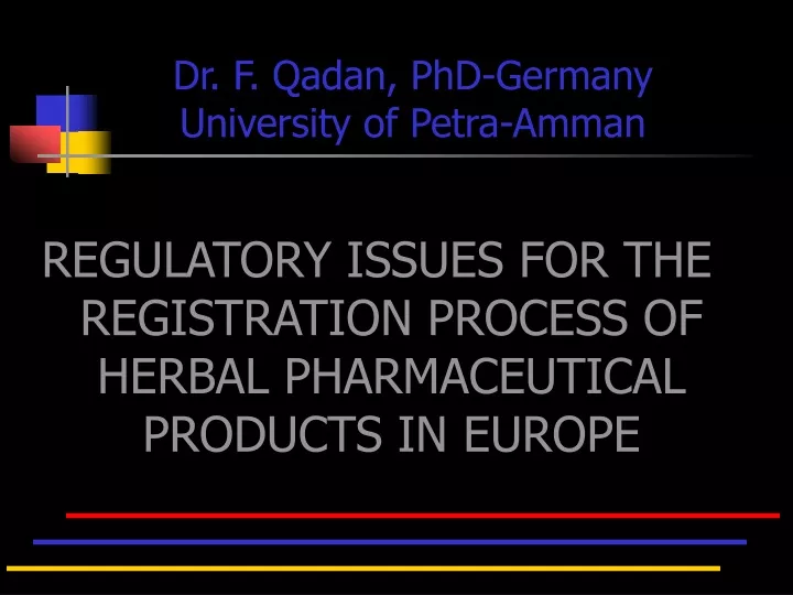 dr f qadan phd germany university of petra amman