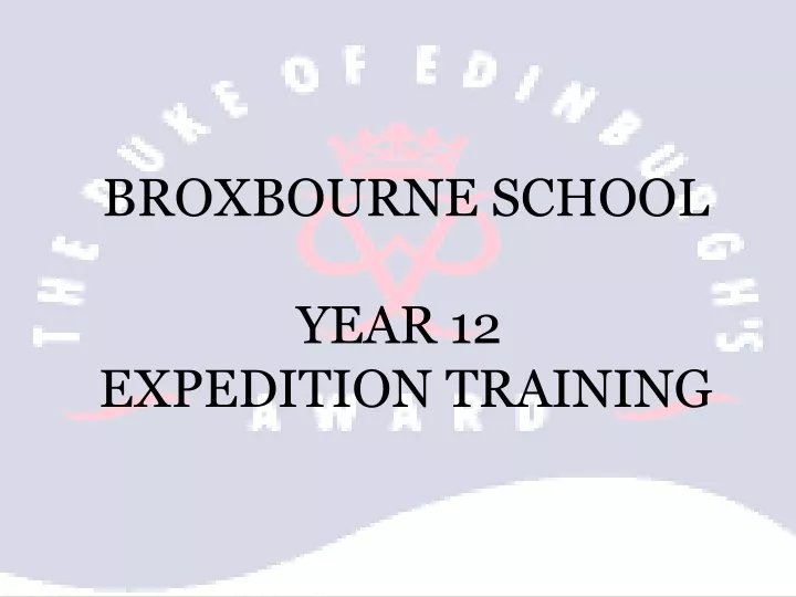 broxbourne school year 12 expedition training
