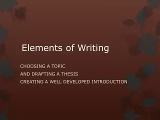 Elements of Writing