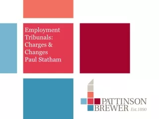Employment  Tribunals:  Charges &amp;  Changes Paul Statham