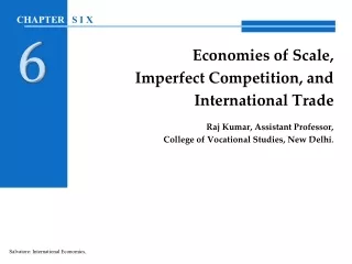 Economies of Scale,  Imperfect Competition, and  International Trade