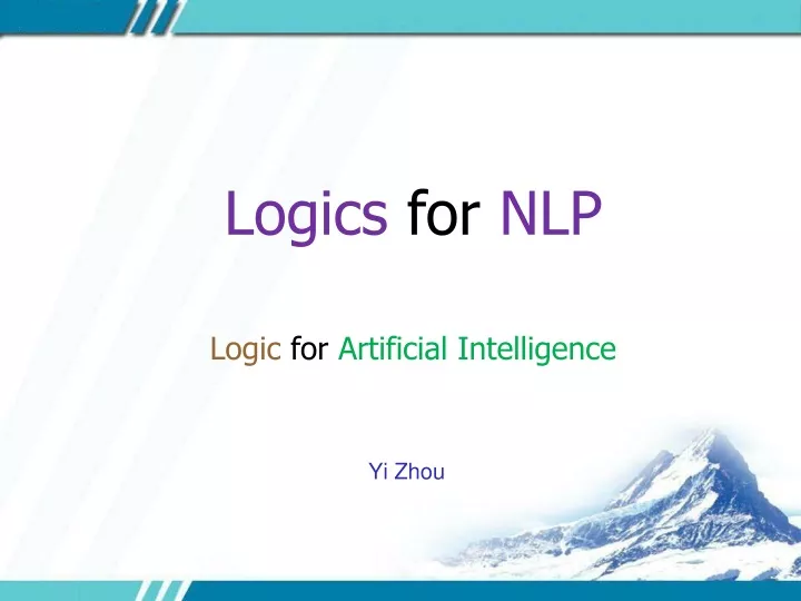 logics for nlp