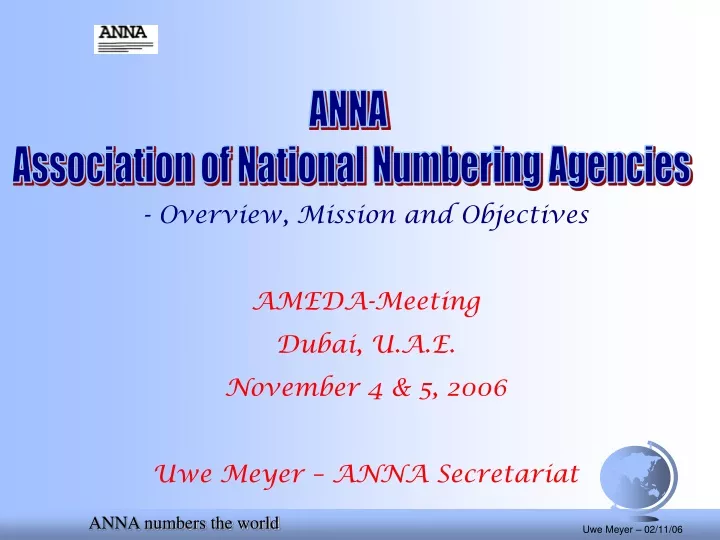 anna association of national numbering agencies