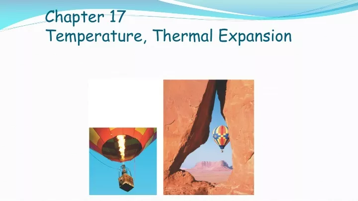 chapter 17 temperature thermal expansion