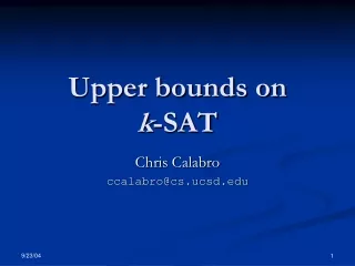 Upper bounds on k -SAT