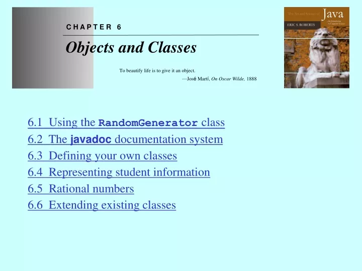 chapter 6 objects and classes