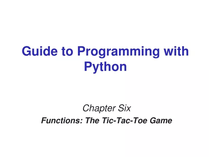 guide to programming with python