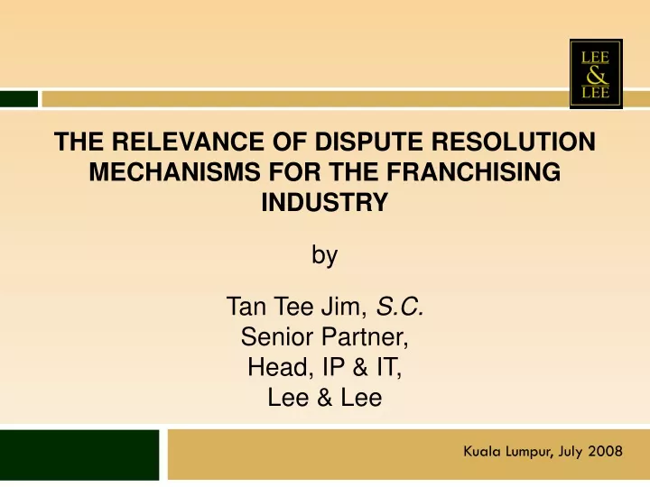 the relevance of dispute resolution mechanisms