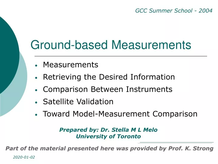 ground based measurements
