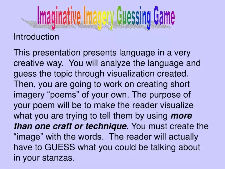 imaginative imagery guessing game