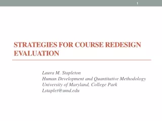 Strategies for Course Redesign Evaluation
