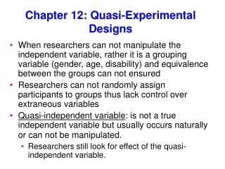 Chapter 12: Quasi-Experimental Designs